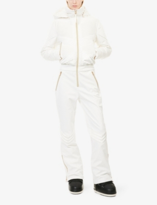 My Sunday Ski Womens White Velvet Chevron Ski Suit