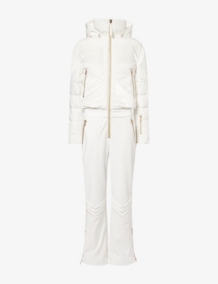 My Sunday Ski Womens White Velvet Chevron Ski Suit