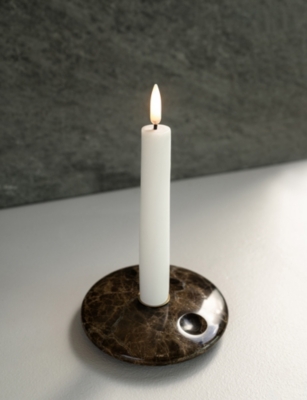 UYUNI LIGHTING: Chamber Marble and Brass Candle Holder