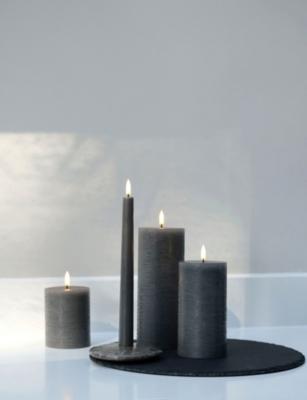 UYUNI LIGHTING: Rustic Pillar LED Candle 10.1cm