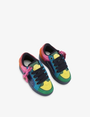 Kurt Geiger S' Mini Southbank Tag Suede Trainers Blue/dark Eur 30 / 12 Uk In Blue