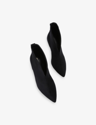 Carvela Comfort Womens Black Flute Heeled Suede Shoe Boots Eur 38/5 Uk In Black