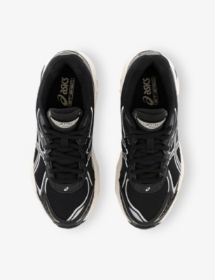 Asics Womens Black Wool Gt 2160 Faux-leather And Mesh Low-top Trainers In Black