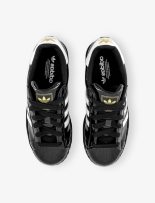 Adidas Originals Womens Adidas Superstar Ii Patent-leather Trainers In Black