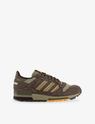 Adidas Originals Mens Dark Brown Orbit Green C Zx600 Suede And Mesh Trainers