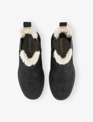 Timberland Womens Black Black Nubuck Lyonsdale Nubuck-leather Chelsea Boots Eur 39 / 6 Uk In Black