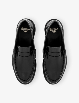 Dr. Martens Womens Black Polished Smooth Penton Leather Loafers Eur 39 / 6 Uk In Black