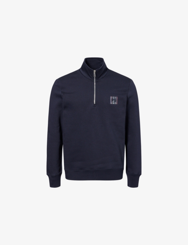 Logo-Embroidered Half-Zip Cotton Sweatshirt