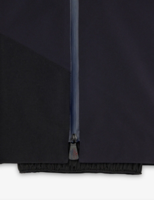Moncler Navy Logo-embroidered Straight-leg Ski Trousers 6-14 In Black
