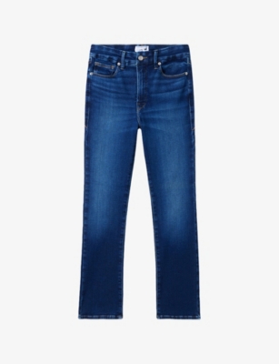 Good American Womens Indigo1080  X Dolly's Joleans By Dolly Parton Straigth-leg Stretch-denim Jeans In Blue