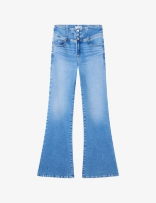 GOOD AMERICAN: Dolly's Joleans Corset Flared-Leg Stretch-Denim Jeans