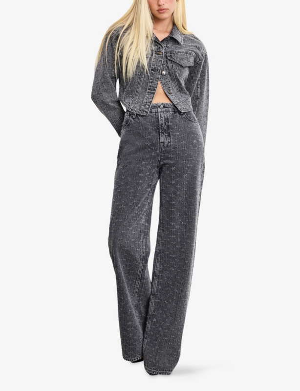 Good American x Dolly’s Joleans by Dolly Parton Crystal-Embellished Denim Jacket