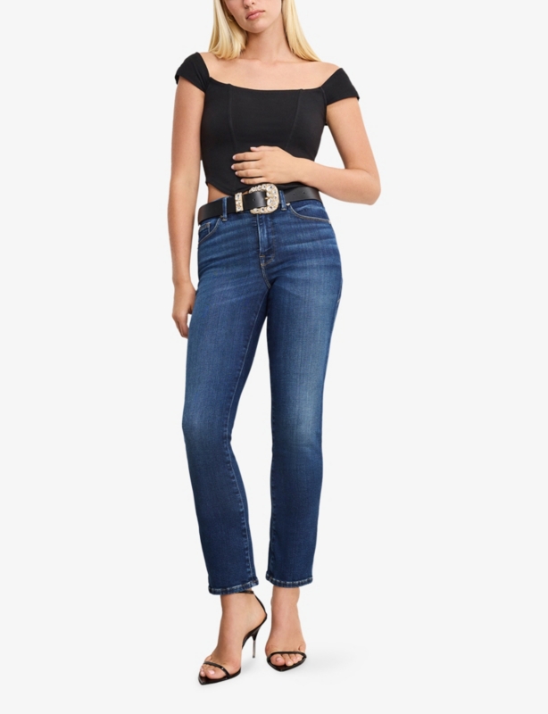 Good American x Dolly’s Joleans by Dolly Parton Crystal-Buckle Leather Belt