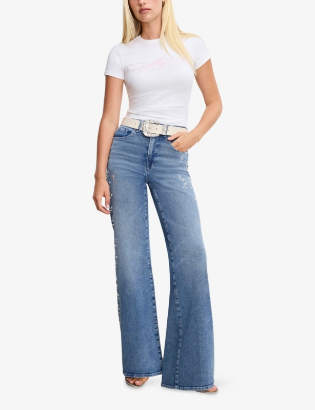 Good American x Dolly’s Joleans by Dolly Parton Crystal-Embellished Leather Belt