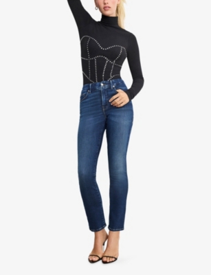 GOOD AMERICAN: Good American x Dolly’s Joleans by Dolly Parton Crystal-Embellished Corset Stretch-Cotton Bodysuit