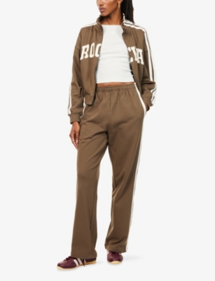 RU & ROCKA: Logo-Patch Ribbed Cotton Top