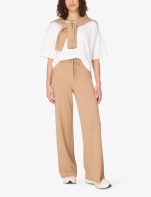 SWEATY BETTY: Wide-Leg Elasticated-Waist Cashmere Trousers