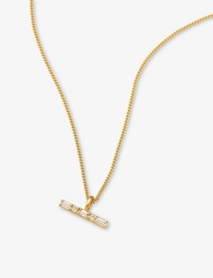 Missoma Womens Mixed Lucy Williams T-bar 18ct Yellow-gold Vermeil And Cubic Zirconia Pendant Necklace In Gold