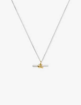 Missoma Womens Mixed Lucy Williams T-bar Knot 18ct Yellow-gold Vermeil And Rhodium Necklace In Silver