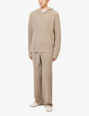 Paige Mens Mojave Sand Ojai Waffle Cotton-wool Blend Hoody Xxl In Neutral