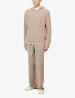 Paige Mens Mojave Sand Willits Waffle Cotton-wool Blend Trousers Xl In Neutral