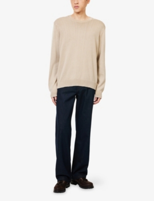 Paige Mens Caribou Wildomar Long-sleeve Knitted Jumper In Neutral