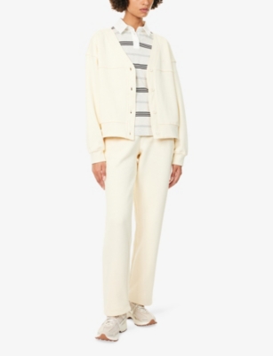 THE COUTURE CLUB: Oversized V-Neck Cotton-Blend Cardigan