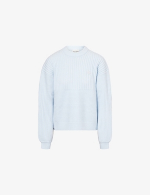 The Couture Club Womens Lightblue Contrast Oversized Knitted Jumper In Multi