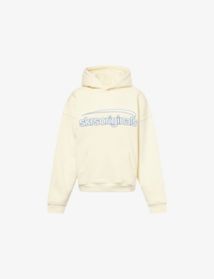 Sisters & Seekers Womens Yellow Graphic Relaxed-fit Cotton-blend Hoodie In Neutral