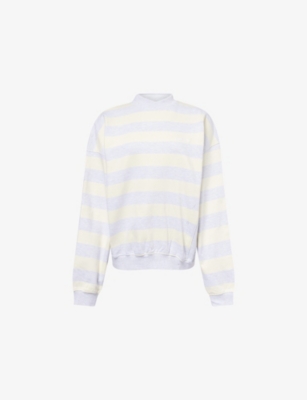 SISTERS & SEEKERS: Striped Oversized Cotton-Blend Sweatshirt