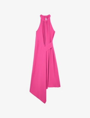 Womens Reiss Maeve Drape-Detail Sleeveless Woven Midi Dress
