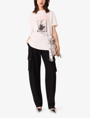 Maje Womens White  X Celine Dion Printed Cotton T-shirt In White