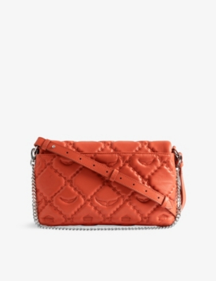 Zadig & Voltaire Womens Flame Rocky Ii Xl Leather Shoulder Bag In Orange