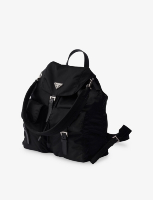 Prada Womens Black Re Nylon Woven Backpack In Black