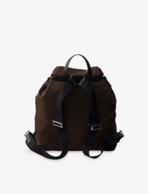 Prada Womens Brown Re Nylon Woven Backpack In Brown