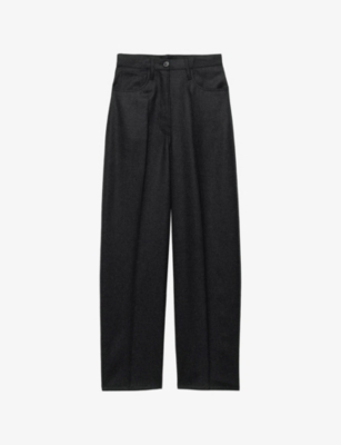 Prada Womens Grey Straight-leg Wool Flannel Trousers In Gray