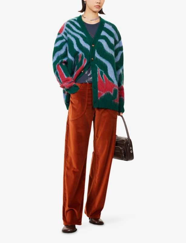 Harry Lambert for Ahluwalia x Disney Hakuna Oversized Brushed-Knit Cardigan