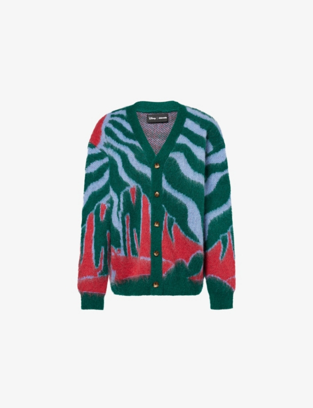 Harry Lambert for Ahluwalia x Disney Hakuna Oversized Brushed-Knit Cardigan