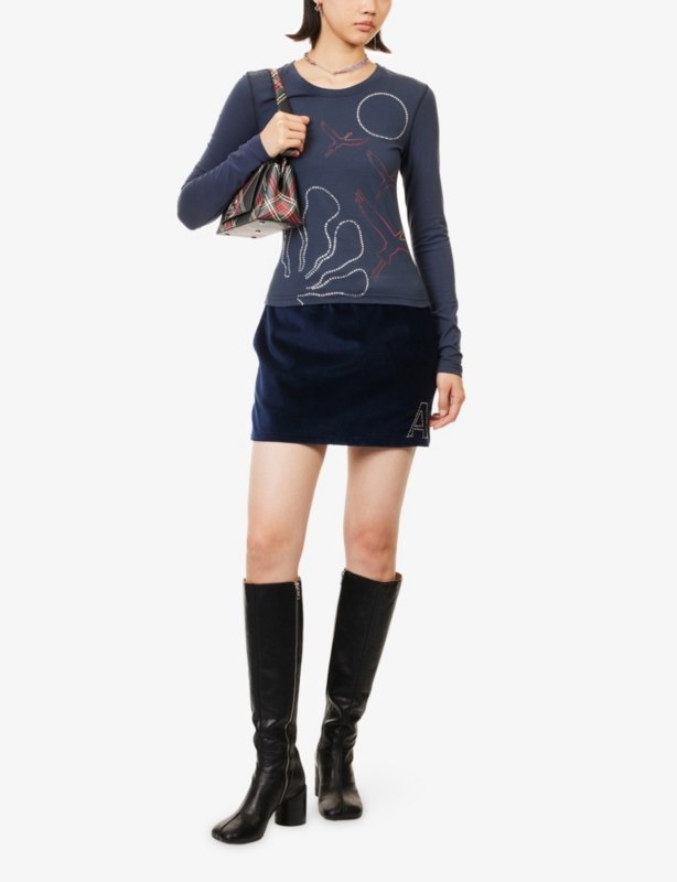 Harry Lambert for Ahluwalia x Disney Jumi Velvet Mini Skirt