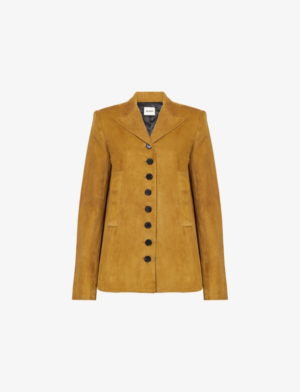 Saraphina Peak-Lapels Suede Jacket
