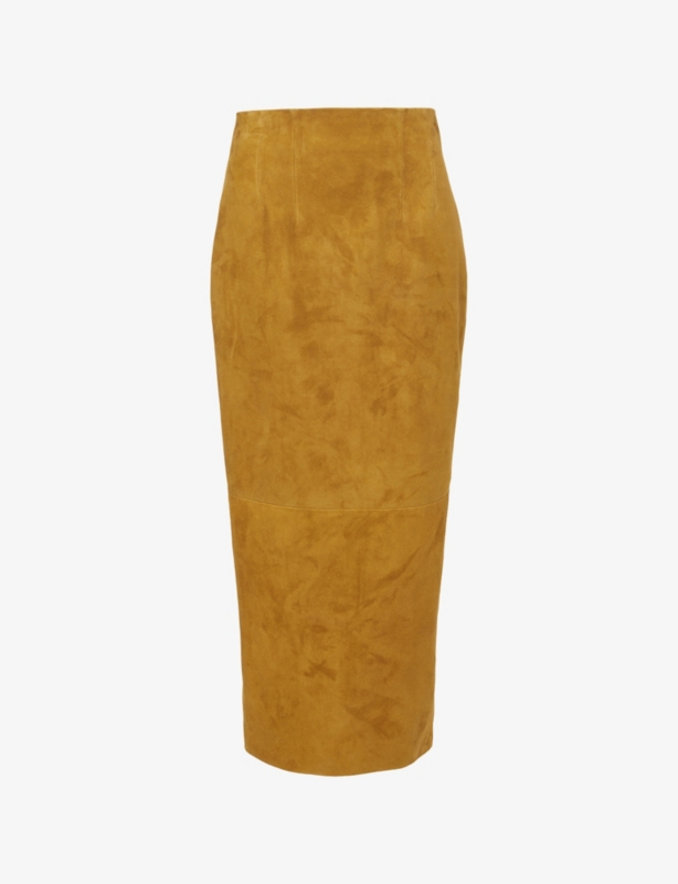 Loxley High-Waist Suede Midi Skirt