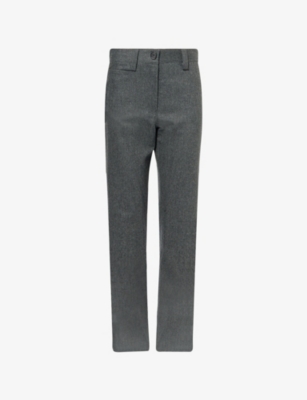 Khaite Womens Storm Callum Straight-leg Stretch-wool And Cashmere Trousers In Gray