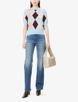Khaite Womens Harkins Danielle Straight-leg Denim-blend Jeans In Blue
