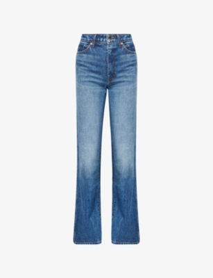 Khaite Womens Harkins Danielle Straight-leg Denim-blend Jeans In Blue