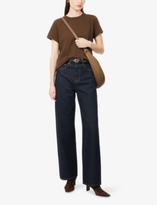 Khaite Womens Benson Bonnie Straight-leg Denim-blend Jeans In Blue