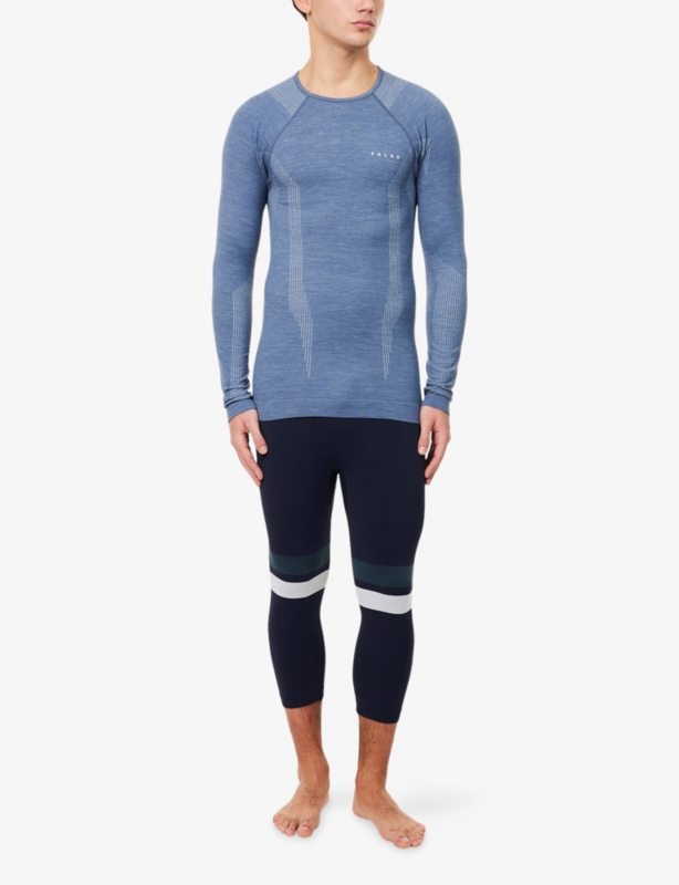 Tech Long-Sleeve Stretch-Wool Blend Top