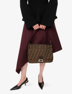 RESELFRIDGES: Pre-Loved Fendi Zucca Canvas Shoulder Bag