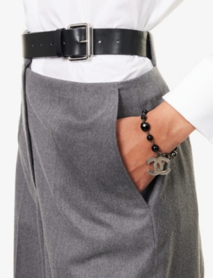 RESELFRIDGES: Pre-Loved Chanel CC Charm Silver-Plated Bead Bracelet