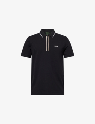 BOSS GREEN: Logo-Print Short-Sleeve Cotton-Jersey Polo Shirt