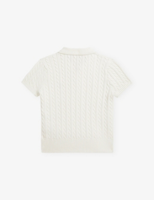 POLO RALPH LAUREN: Logo-Embroidered Cable-Knit Polo